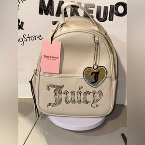 Juicy Couture White Backpack with Heart Charm